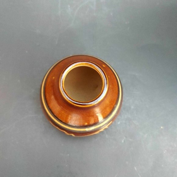 Art Pottery Vase Stoneware Vintage Glazed Brown Southwest Talisman Tribal Symbol - Picture 5 of 7